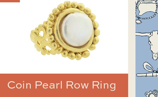 Coin Pearl Row Ring