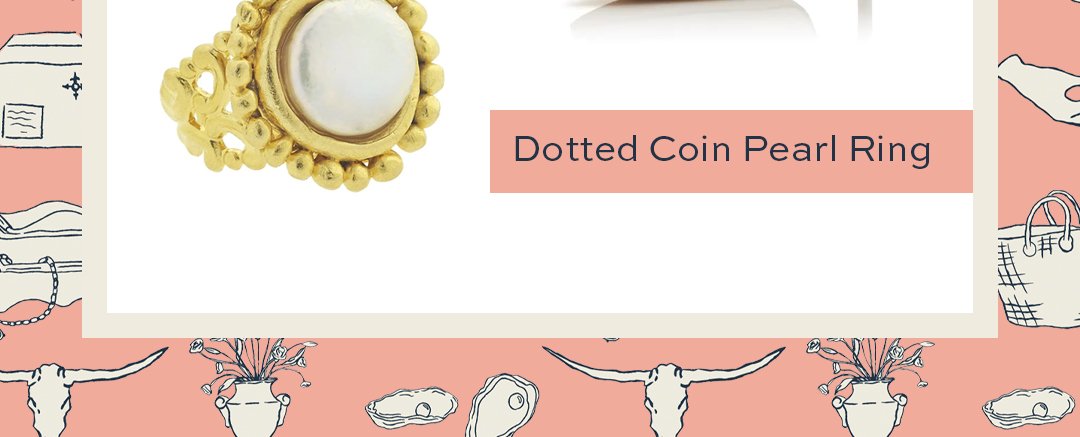 Dotted Coin Pearl Ring