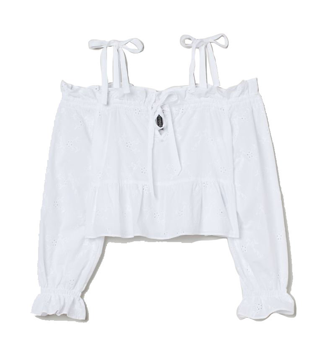 Eyelet Embroidered Crop Top