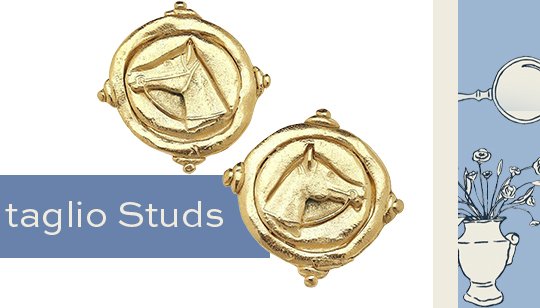 Horse Head Intaglio Studs