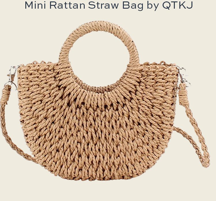Mini Rattan Straw Bag by QTKJ