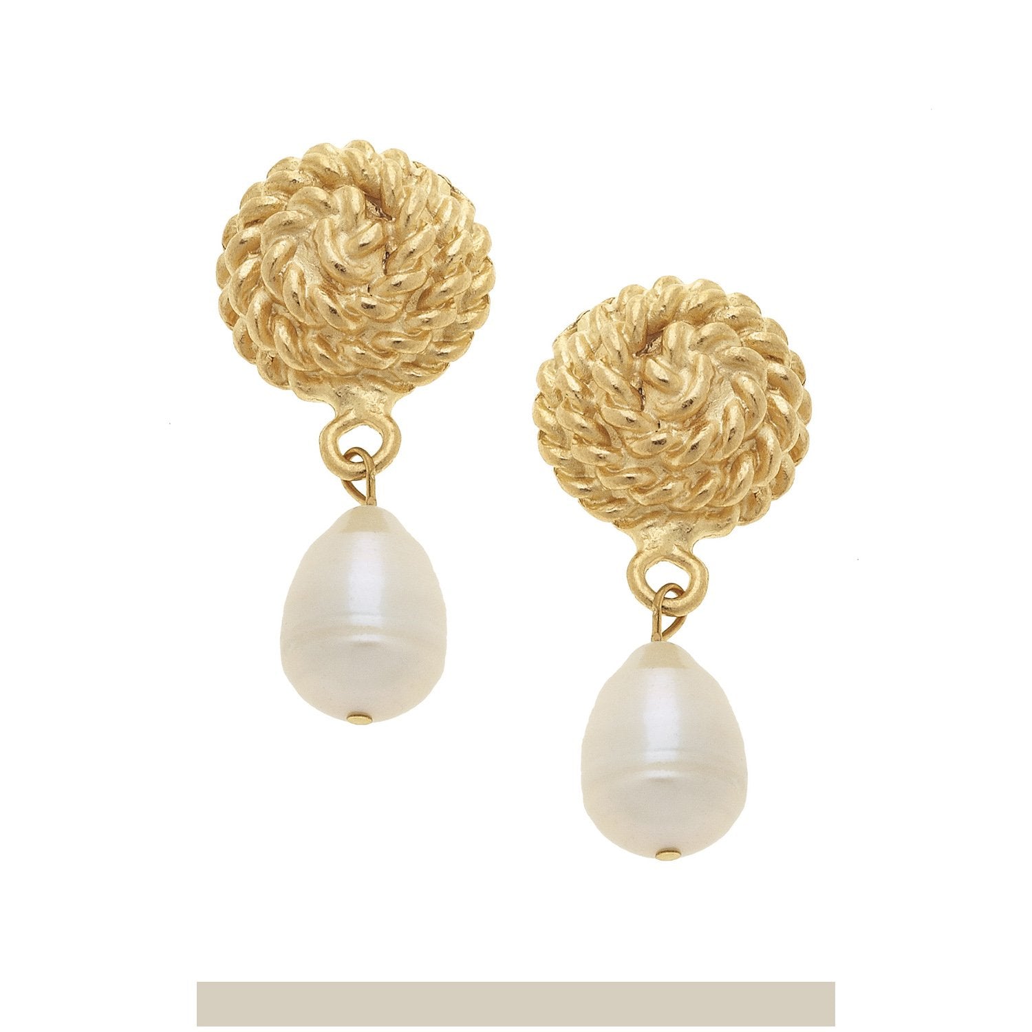 Rope Pearl Drop Earrings