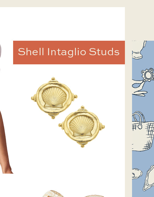 Shell Intaglio Studs