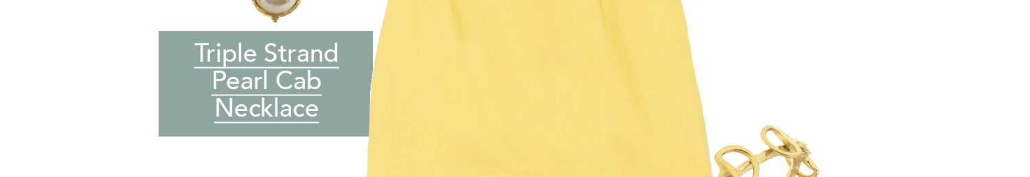 Triple Strand Pearl Cab Neclace