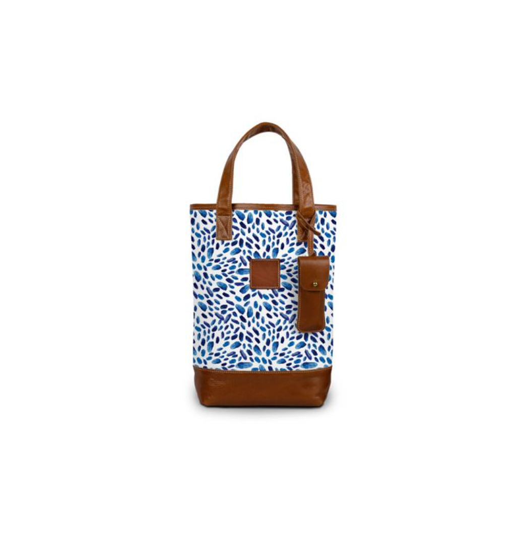 Westport Wine Tote - Leather Patch