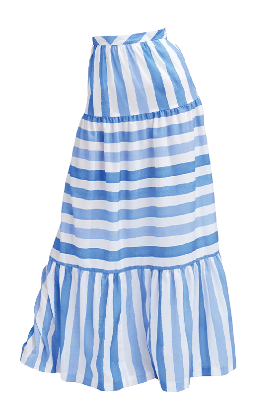 Tiled Stripe Maxi Skirt