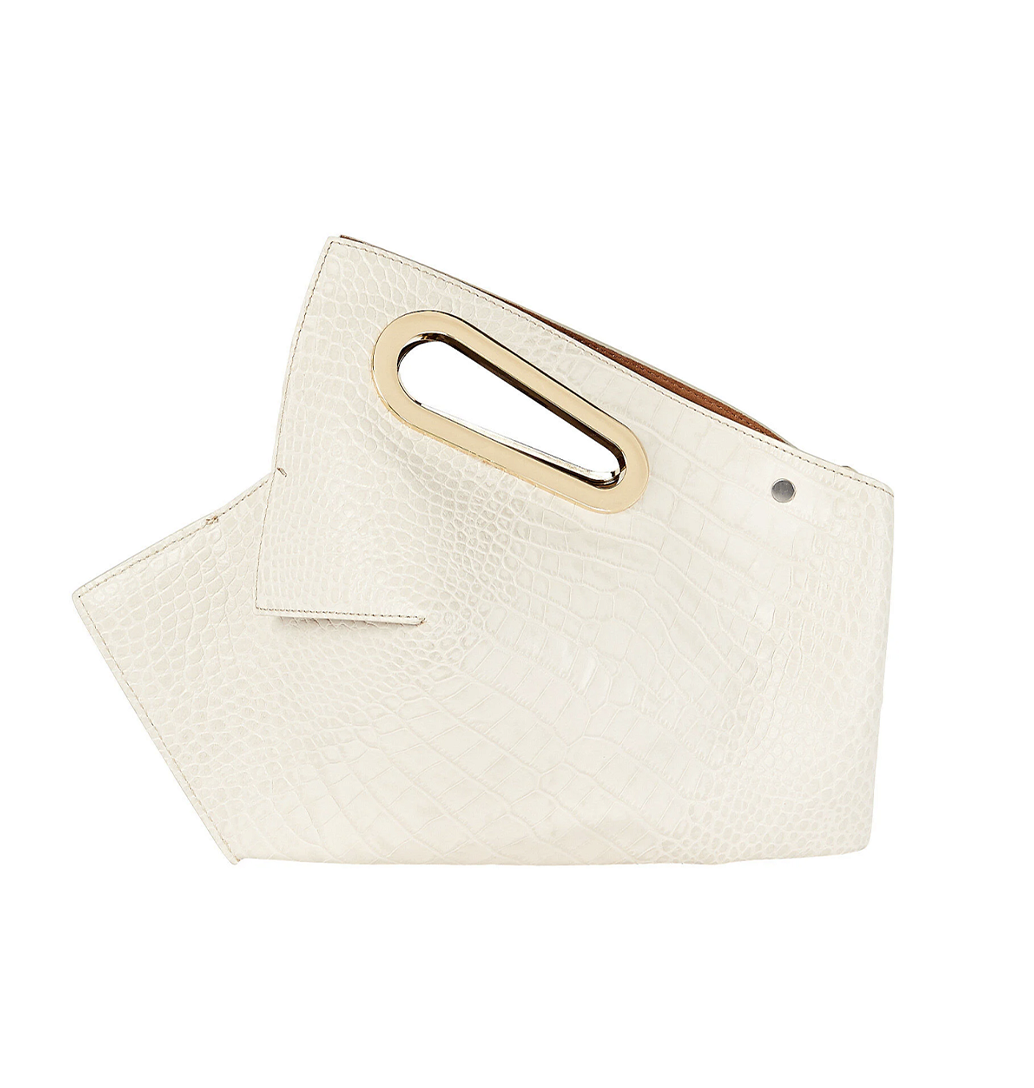 Khaore Athaarah Croc-Embossed Leather Clutch